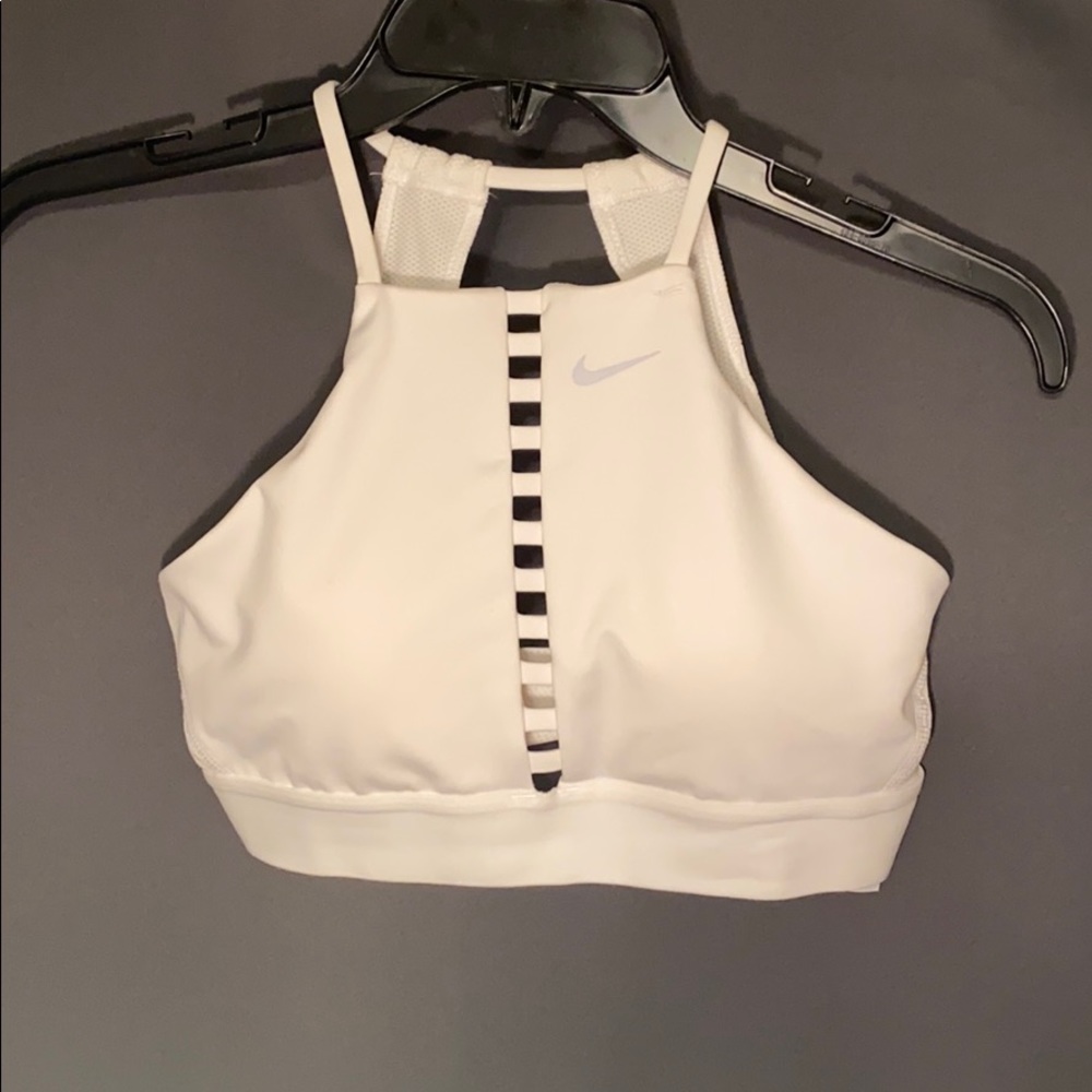 NIKE Dri-Fit Open-Back sports bra with pads.